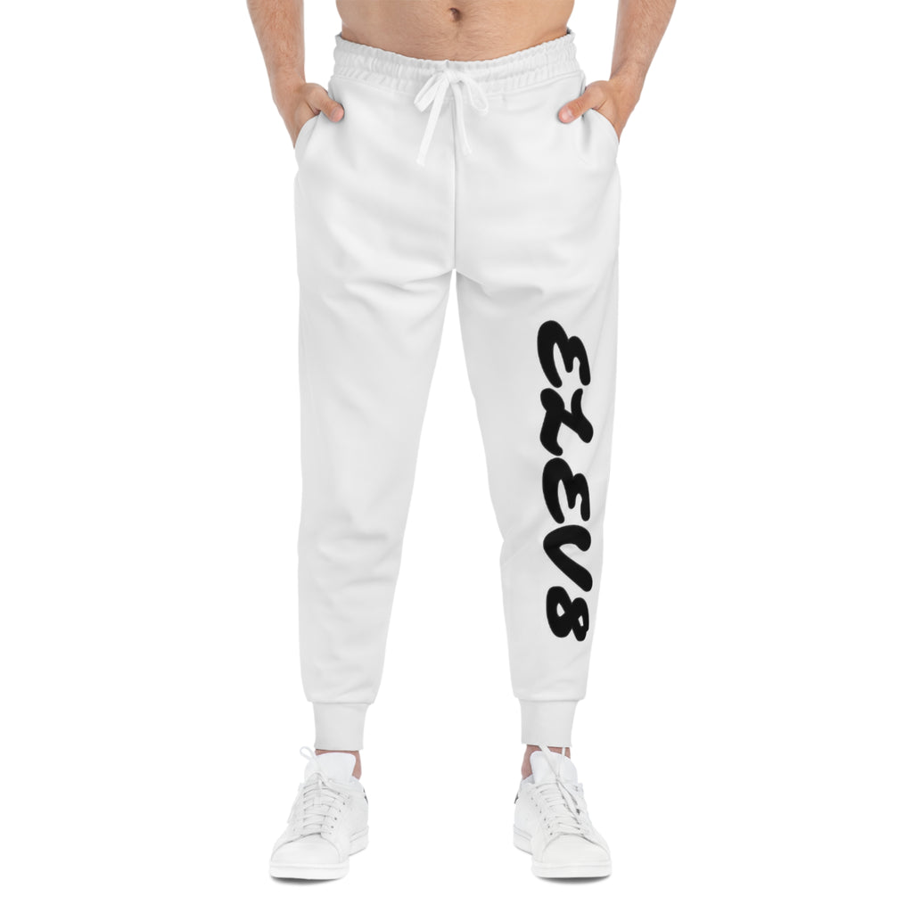 Elev8 Large Logo joggers. (White)
