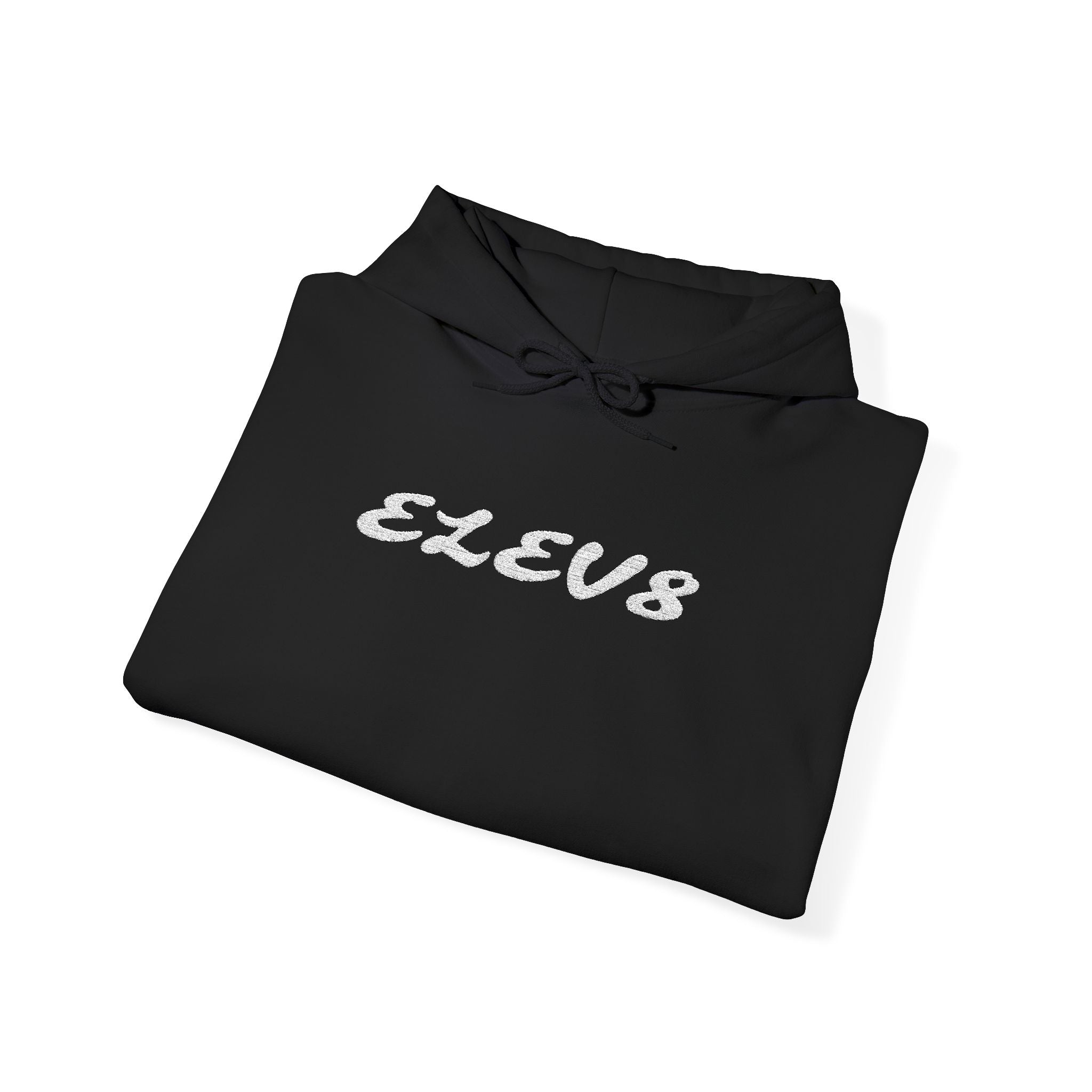 Elev8 Plain Hoodie. (White/Black)