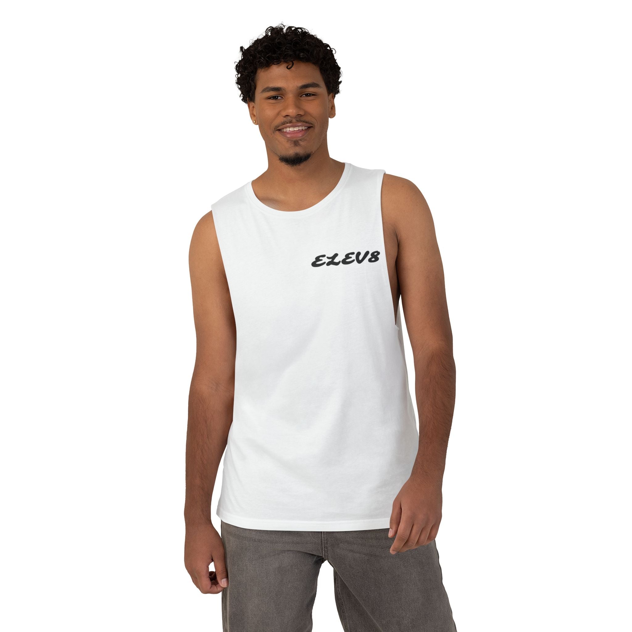 Elev8 Plain Tank Top. (White)