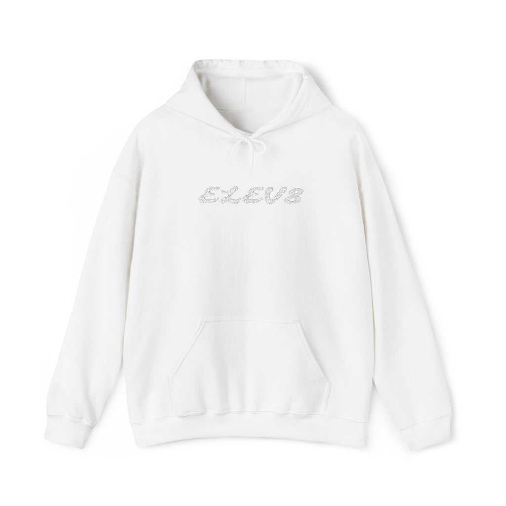 Elev8 Plain Hoodie. (White/Black)